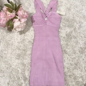 Abercrombie and Fitch rib halter dress XSP lavender (dr2)